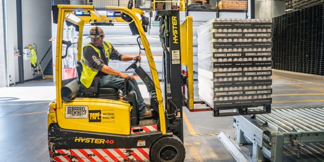 fork lift truck in a factory