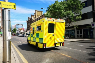 Ambulance on road
